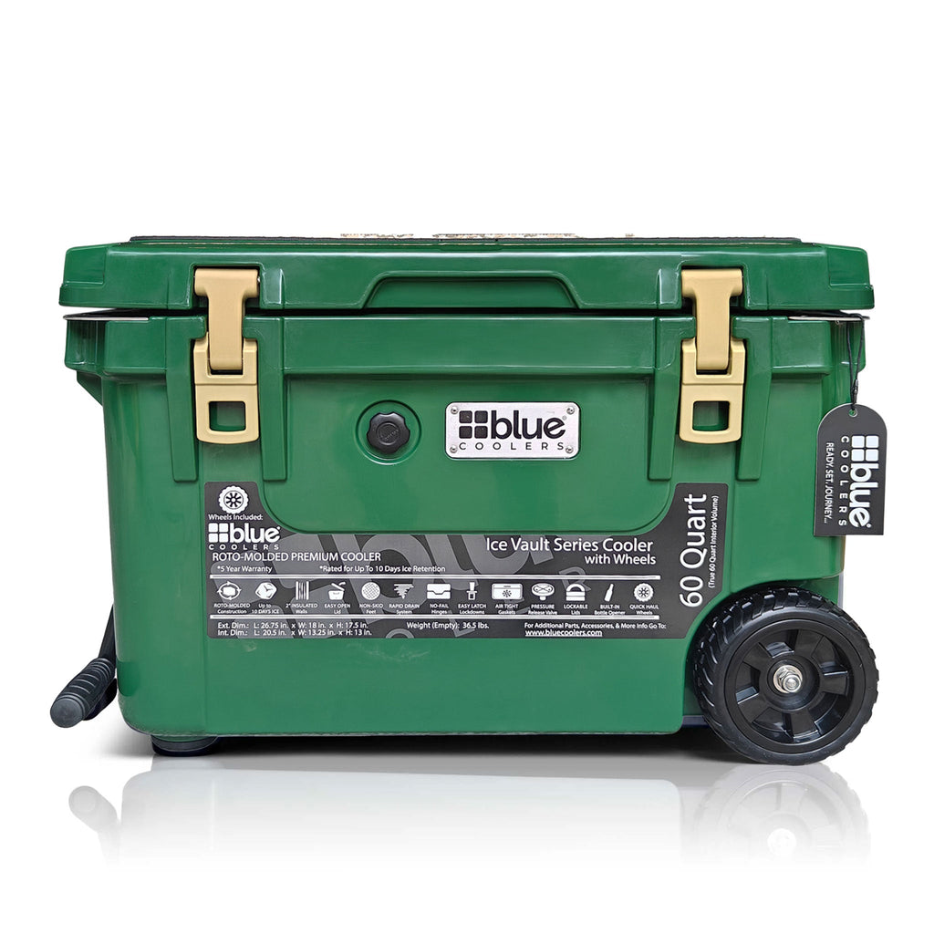 60-Quart Ice Vault Cooler – Limited Edition Green w/ Camo Topper