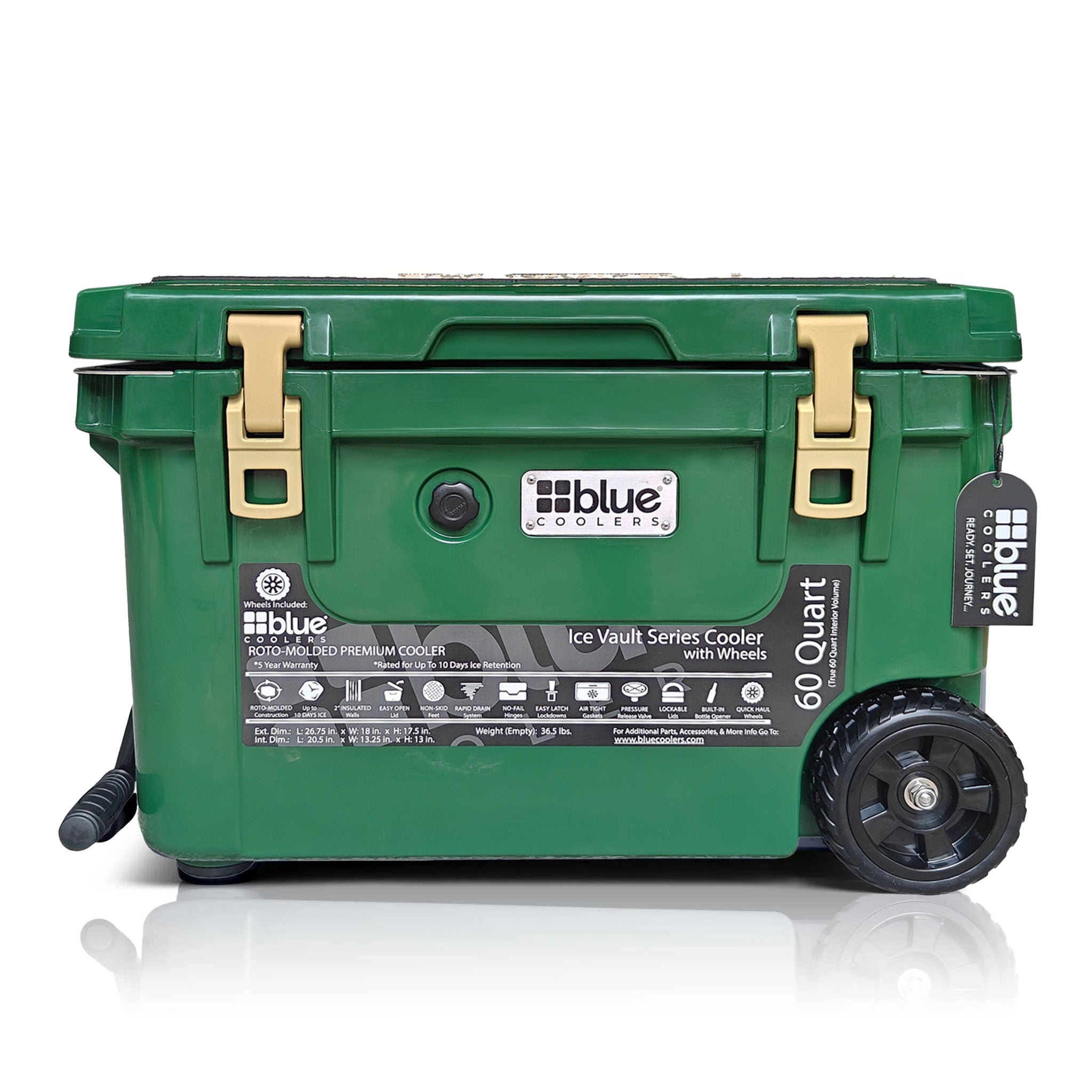 60-Quart Ice Vault Cooler – Limited Edition Green w/ Camo Topper