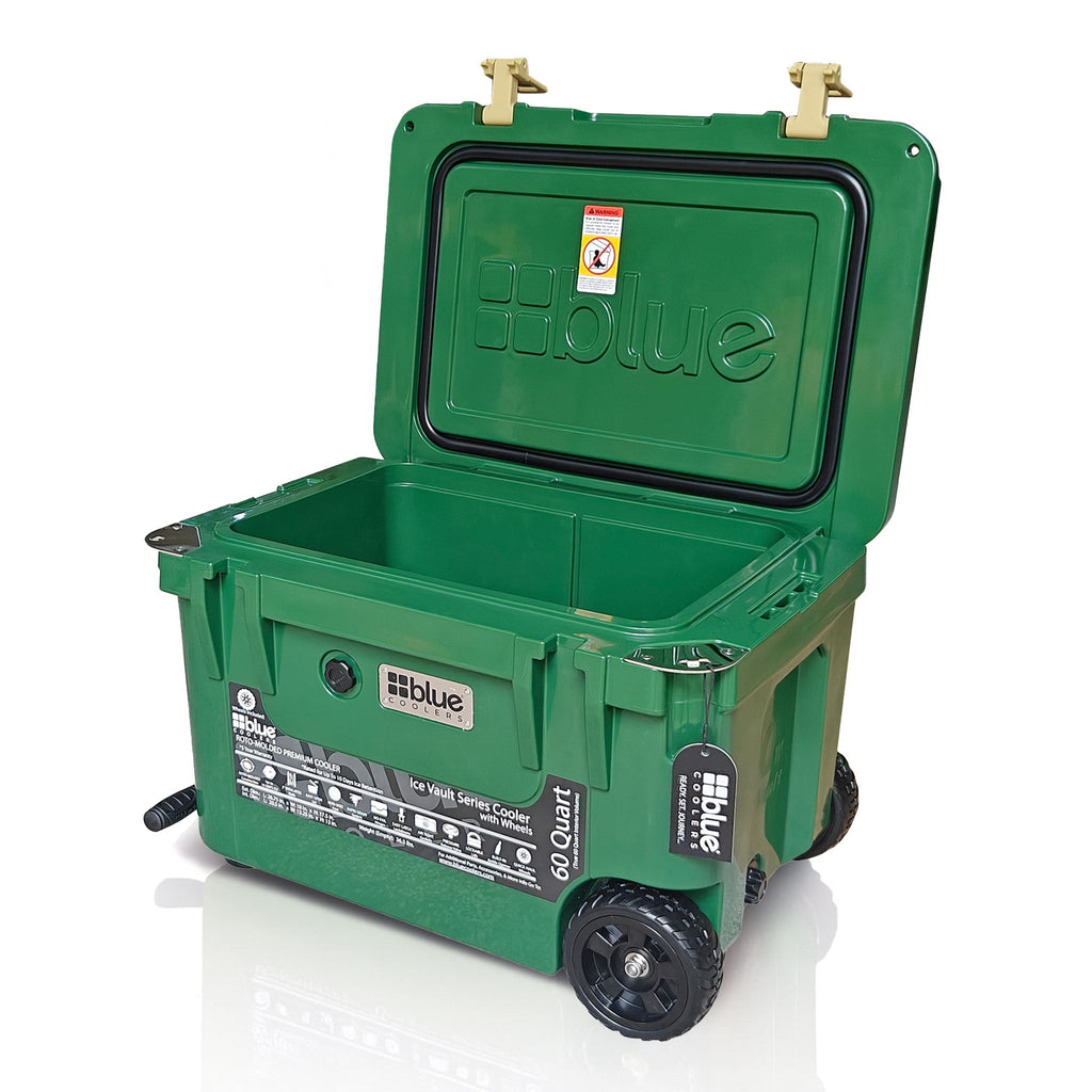 60-Quart Ice Vault Cooler – Limited Edition Green w/ Camo Topper