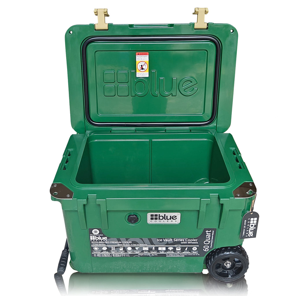 60-Quart Ice Vault Cooler – Limited Edition Green w/ Camo Topper